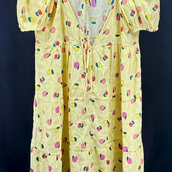 ASOS Neon Rose Curve open back midi dress in lemon fruit print 24UK NWT - Picture 3 of 4